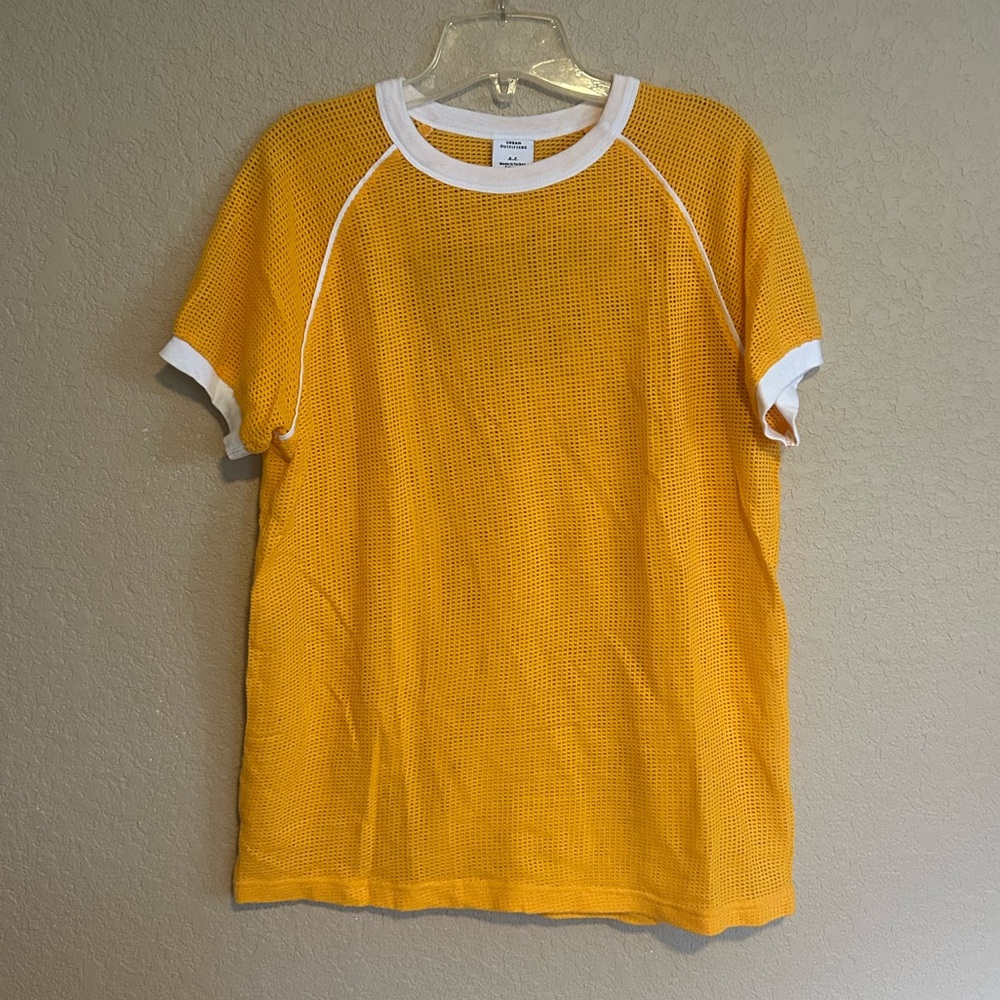 Urban Outfitters Mesh Penny Style Yellow Tee Size S